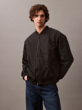 Black Padded Nylon Bomber Jacket  Men