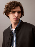Black Padded Nylon Bomber Jacket  Men