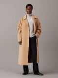 Brown Double Face Wool Wrap Coat  Women