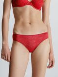 Red Bikini Briefs - Sheer Marquisette  Women