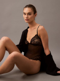 Black Lace and Mesh Bodysuit - CK Instinct  Women