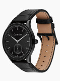 Black Leather Watch  Men