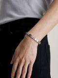 Silver Minimalistic Squares Link Bracelet  Men