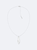 Silver Sculpted Pendant Necklace  Women