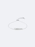 Silver Adjustable Sculpted Bar Bracelet  Women