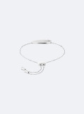 Silver Adjustable Sculpted Bar Bracelet  Women
