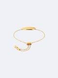 Gold Adjustable Sculpted Bar Bracelet  Women