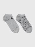 Grey Calvin Klein All-Over-Logo Women's Sneaker Socks 2 pack  Women