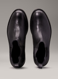 Black Leather Chelsea Boots  Men
