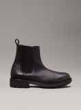 Black Leather Chelsea Boots  Men