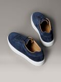 Blue Leather Trainers  Men