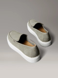 Green Leather Hybrid Moccasins  Men
