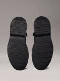 Black Leather Emblem Logo Lace-Up Zip Boots  Men