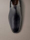 Black Leather Almond Toe Chelsea Boots  Men