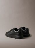 Black Leather Durable Traction Chunky Sneakers  Men