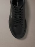 Black Leather Durable Traction Chunky Sneakers  Men