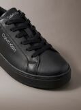 Black Leather Durable Traction Chunky Sneakers  Men