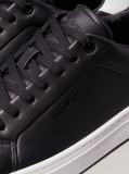 Black Leather Trainers  Women
