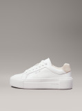 White Leather Platform Trainers  Women