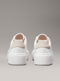 White Leather Platform Trainers  Women