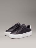 Μαύρο Δερμάτινα Sneakers Με Πλατφόρμα  Γυναίκα