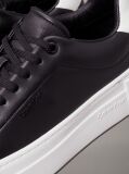 Μαύρο Δερμάτινα Sneakers Με Πλατφόρμα  Γυναίκα