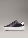 Μαύρο Δερμάτινα Sneakers Με Πλατφόρμα  Γυναίκα