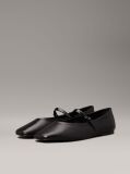 Black Leather Mary Jane Ballerinas  Women