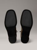 Brown Suede Square Toe Zip Ankle Boots  Women