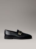 Μαύρο Δερμάτινα Loafers Με Apron Μύτη  Γυναίκα