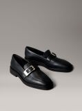 Μαύρο Δερμάτινα Loafers Με Apron Μύτη  Γυναίκα