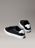 Μαύρο Δερμάτινα Sneakers  Με Ανάγλυφο Λογότυπο  Γυναίκα