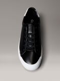 Μαύρο Δερμάτινα Sneakers  Με Ανάγλυφο Λογότυπο  Γυναίκα