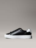 Μαύρο Δερμάτινα Sneakers  Με Ανάγλυφο Λογότυπο  Γυναίκα