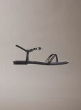 Black Amira - Square Toe Flat Sandals  Women