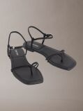 Black Amira - Square Toe Flat Sandals  Women