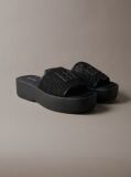 Black Amelia - Mesh Platform Sliders  Women