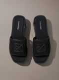 Black Amelia - Mesh Platform Sliders  Women