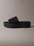 Black Amelia - Mesh Platform Sliders  Women