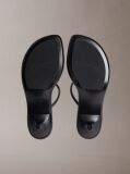 Black Lina - Leather Kitten Heel Sandals  Women