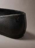 Black Leather Square Toe Ballerinas  Women