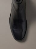Black Leather Block-Heel Ankle Boots  Women