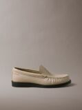 Μπεζ Thea - Δερμάτινα Loafers Με Πιέτες  Γυναίκα