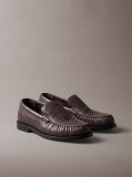 Καφέ Thea - Δερμάτινα Loafers Με Πιέτες  Γυναίκα