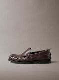 Καφέ Thea - Δερμάτινα Loafers Με Πιέτες  Γυναίκα