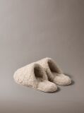 Pink Faux Fur Logo Slippers  Women