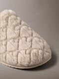 Pink Faux Fur Logo Slippers  Women
