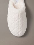 White Faux Fur Logo Slippers  Women
