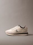 Beige Leather Signature Logo Runner Sneakers  Women