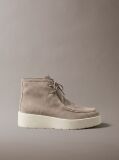 Beige Suede Platform Desert Boots  Women